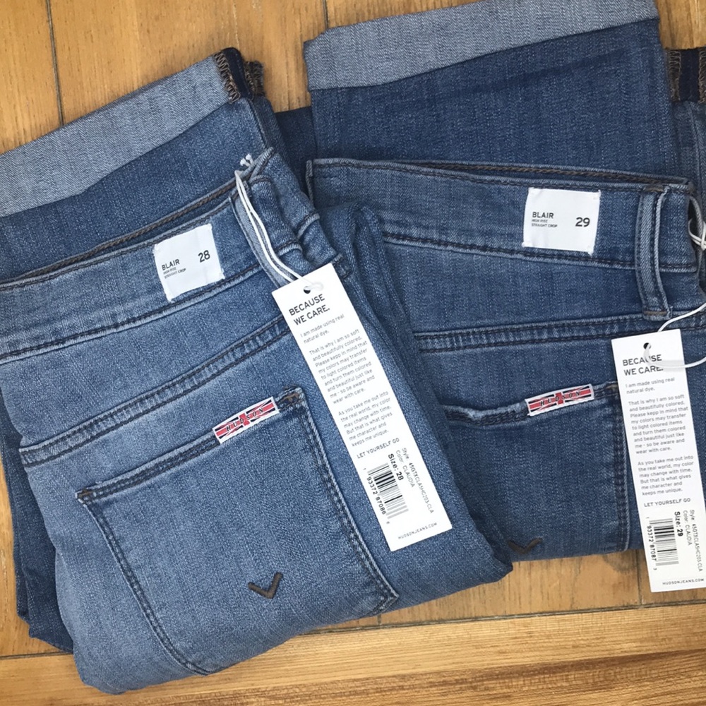 Hudson NWT Blair High-Rise Straight Crop Jeans Light Claudia Wash 28 29 - Picture 8 of 8